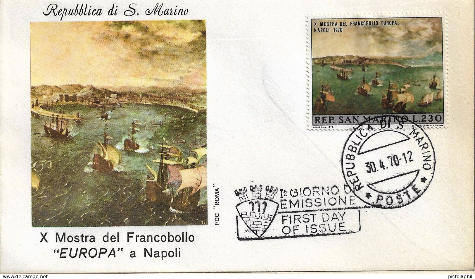 Fdc Roma: X MOSTRA DEL FRANCOBOLLO "EUROPA" A NAPOLI 1970;  No Viaggiata - FDC
