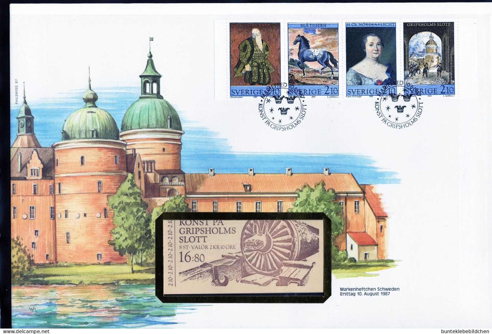 Schweden- Markenheftchen- Schmuck FDC, 10. August 1987 - Selten Angeboten - FDC