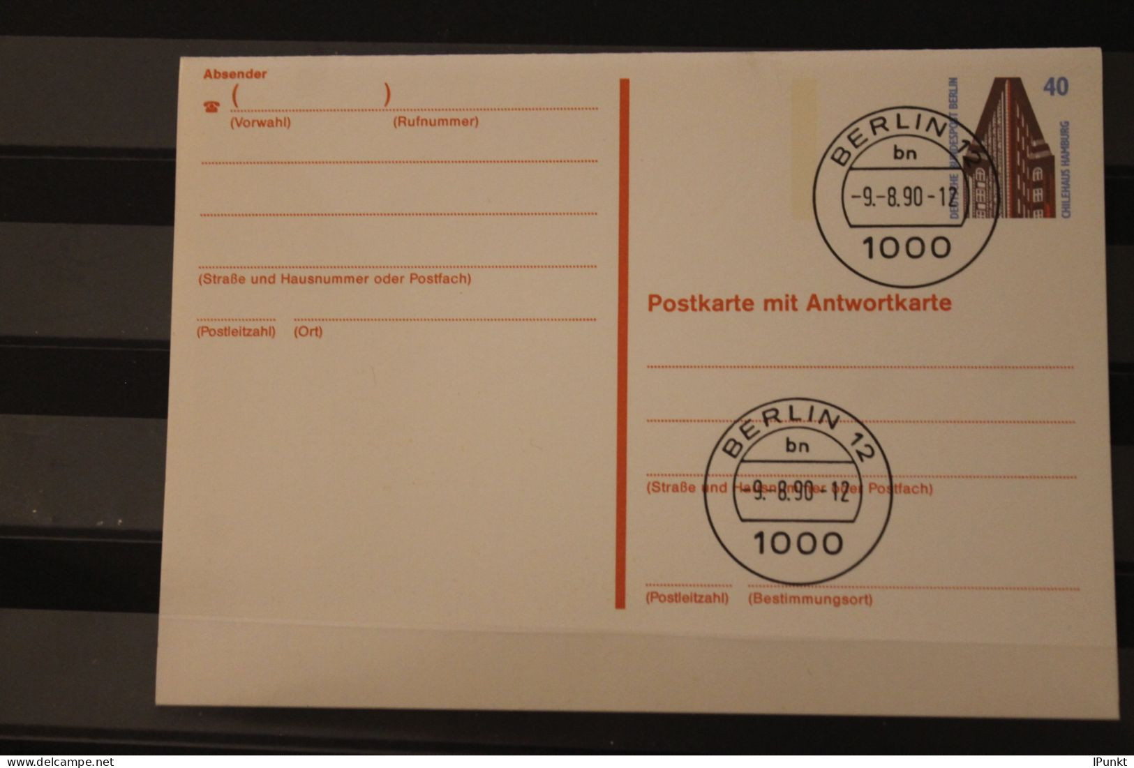 Berlin 1990; Ganzsache Sehenswürdigkeiten: Postkarte Mit Antwortkarte  P 132; Gebraucht - Cartes Postales - Oblitérées