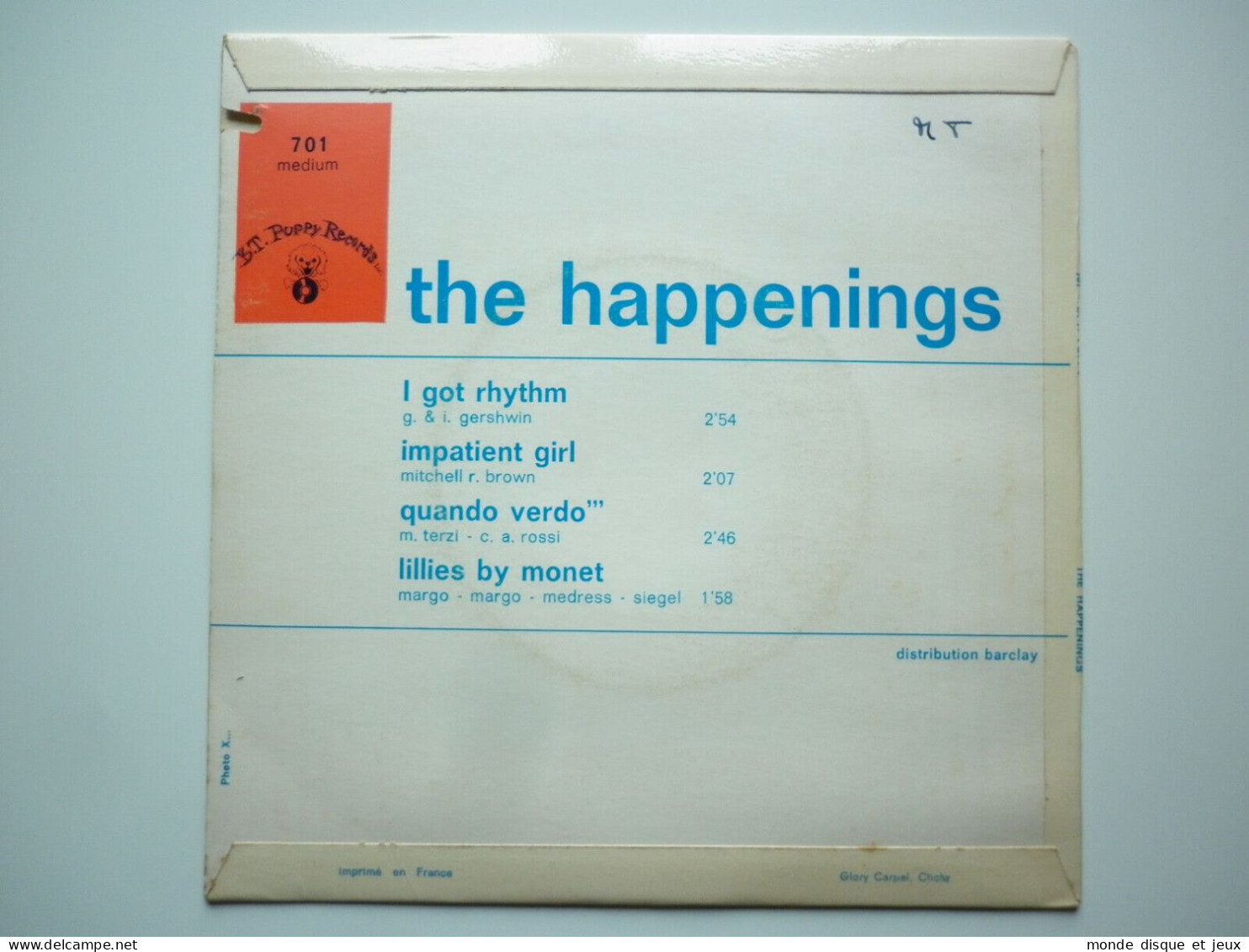 The Happenings 45Tours EP Vinyle I Got Rhythm Mint - 45 G - Maxi-Single