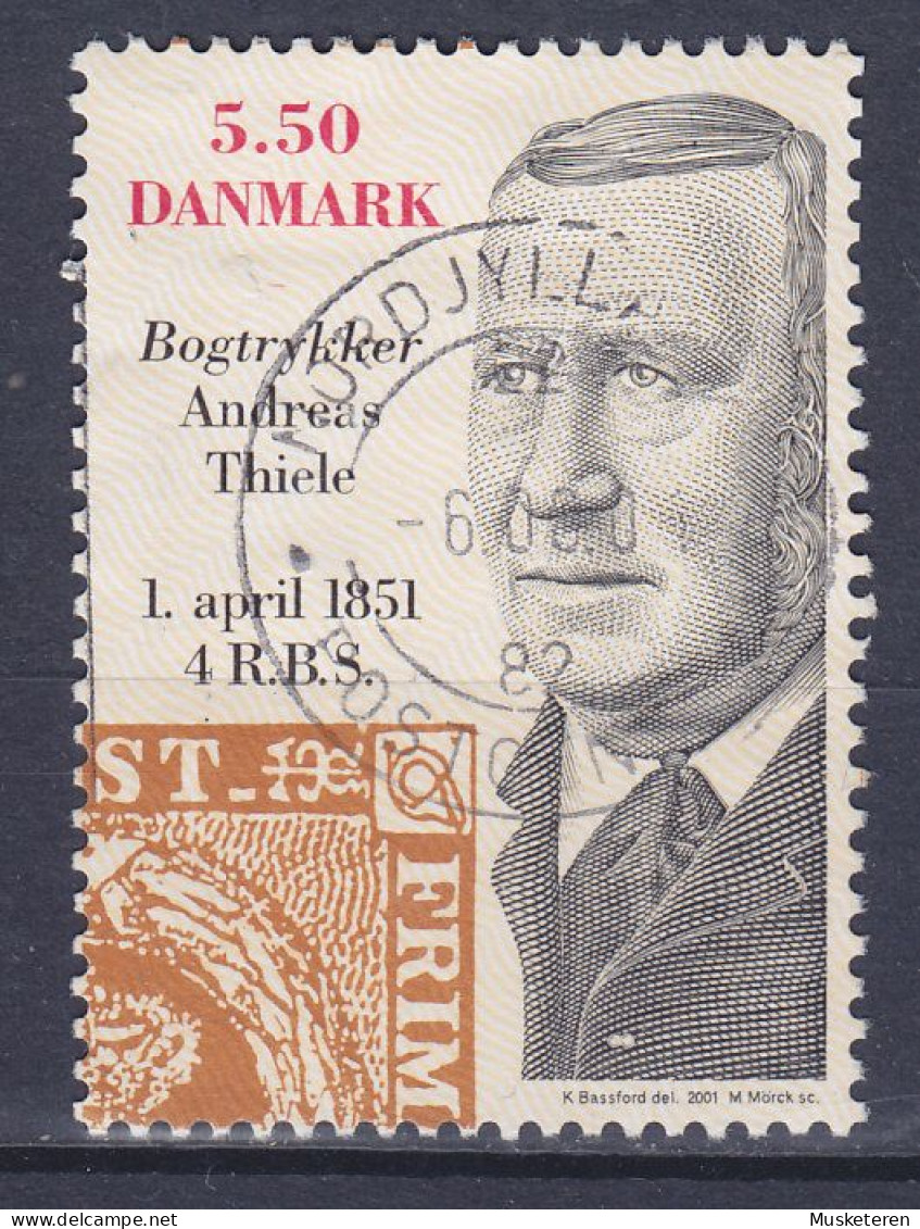 Denmark 2001 Mi. 1274, 5.50 Kr 150 Jahre Dänische Briefmarken Andreas Thiele Buchdrucker Deluxe Cancel - Usado