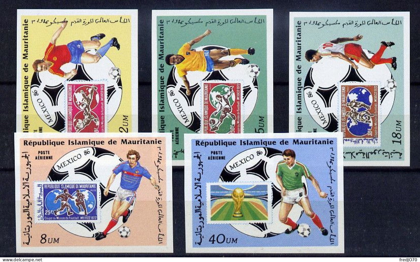 Mauritanie Série Complète Non Dentelé Imperf Football CM 86 ** - 1986 – Mexico