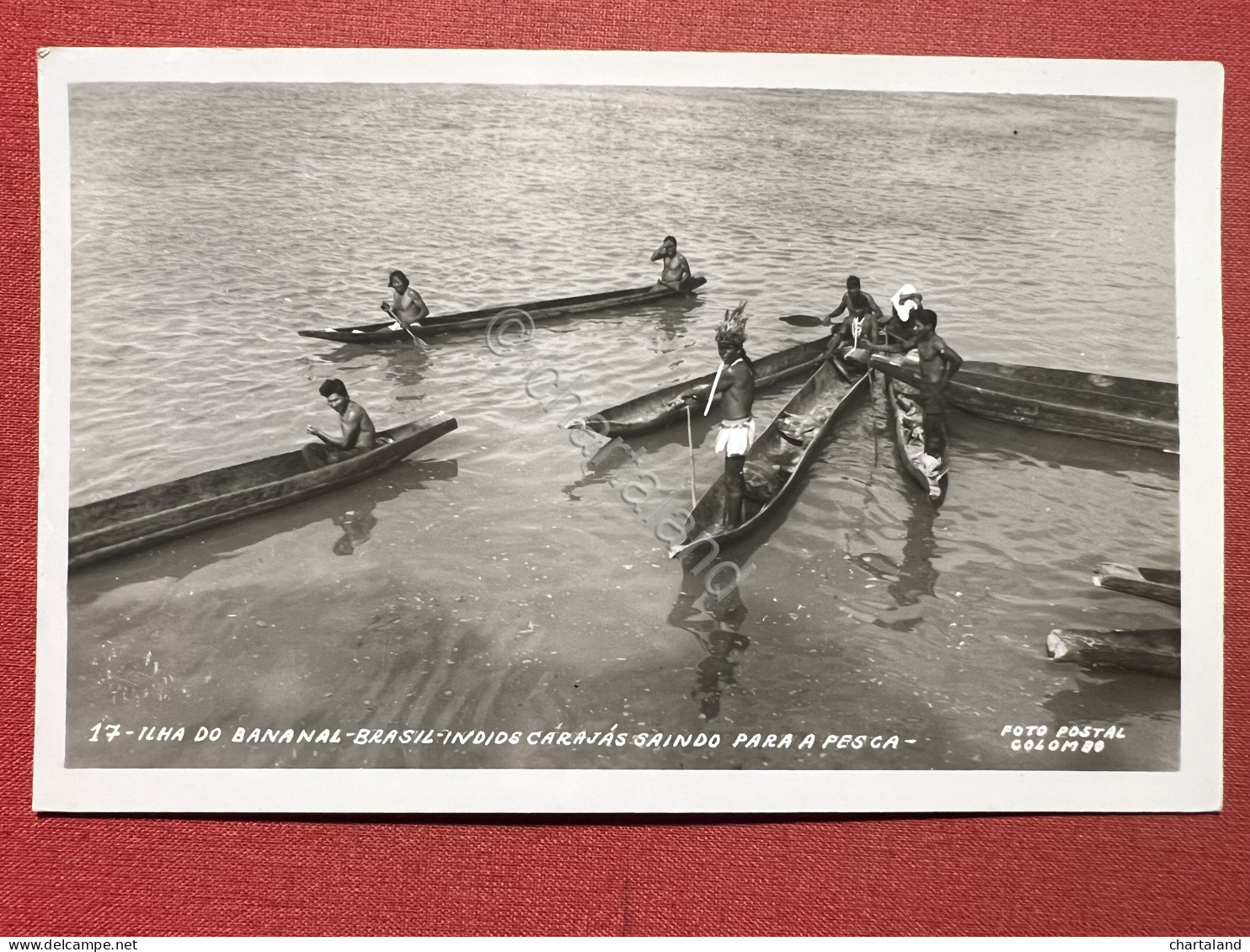 Cartolina - Ilha Do Bananal - Brasil - Indios Caracas Saindo Para A Pesca - 1950 - Non Classificati