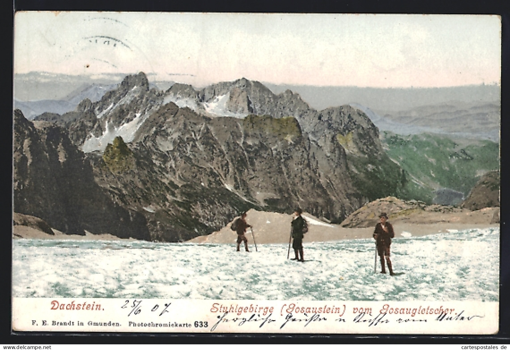 AK Dachstein, Wanderer Im Stuhlgebirge (Gosaustein) Vom Gosaugletscher  - Alpinisme