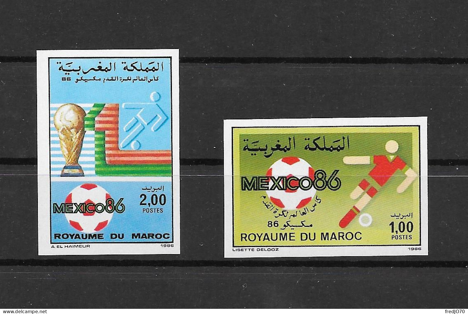 Maroc Série Complète Non Dentelé Imperf Football CM 86 ** - 1986 – Messico