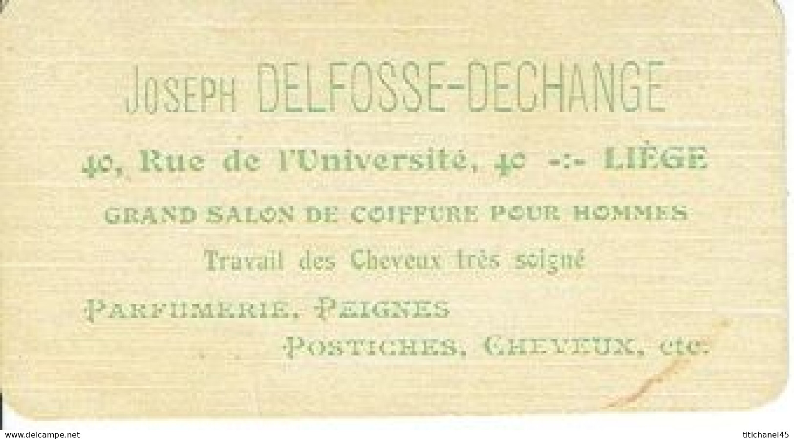 Carte Parfum POMPEÎA De L.T. PIVER - Carte Offerte Par Joseph DELFOSSE à LIEGE - Vintage (until 1960)