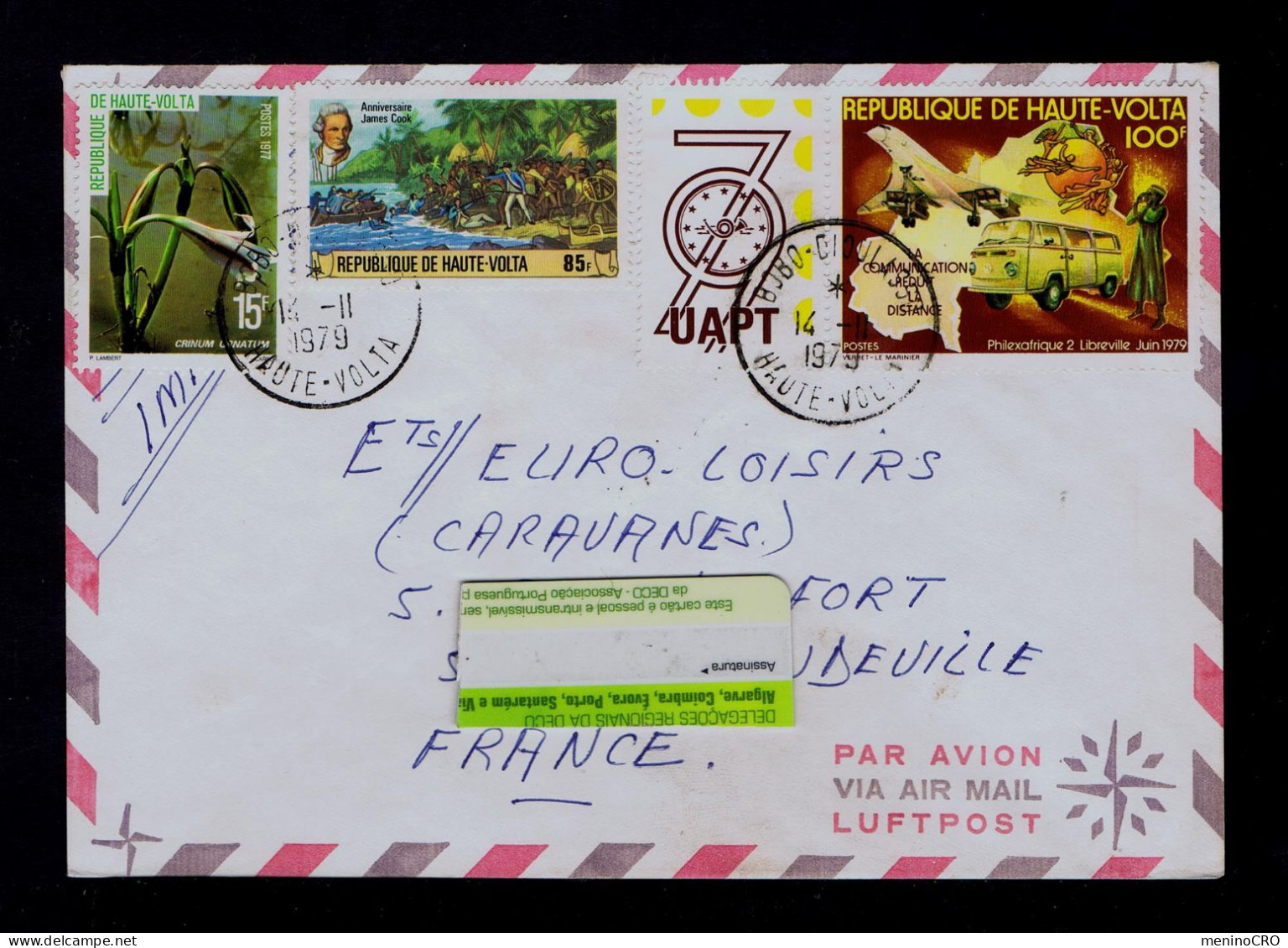 Gc8411 Rep.HAUTE-VOLTA Post Courrier (La Communication Redut La Distance) PHILEXAFRIQUE +vignette /James Cook Fleurs - Concorde