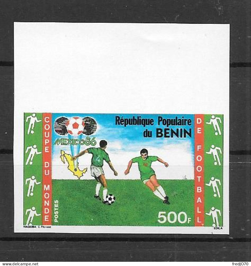 Benin Timbre Non Dentelé Imperf Football CM 86 ** - 1986 – Messico