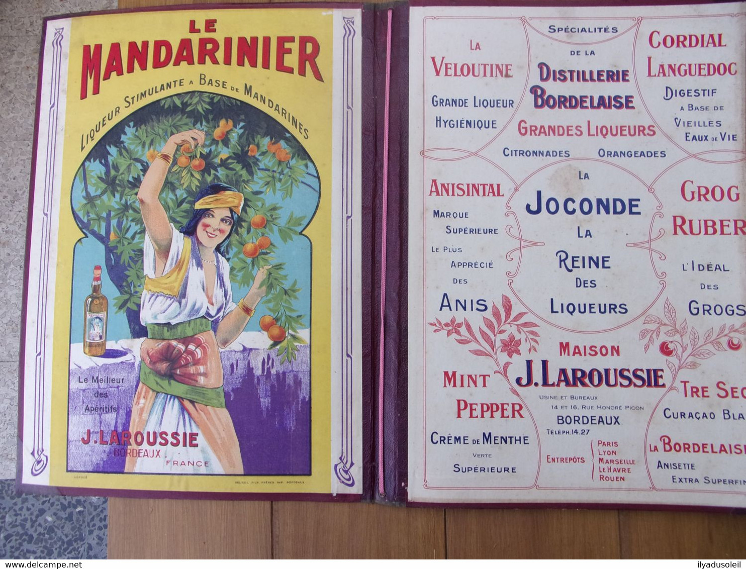 Le Mandarinier Liqueur Stimulante A Base De Mandarines J.laroussie Bordeaux Porte-menu Orientaliste 32 X 43 Cm - Posters