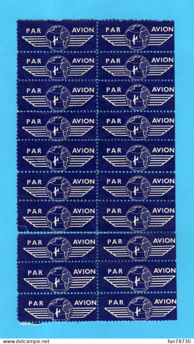 France - Sticker "Par Avion" X 20 - Frais Du Site Déduits - Other & Unclassified