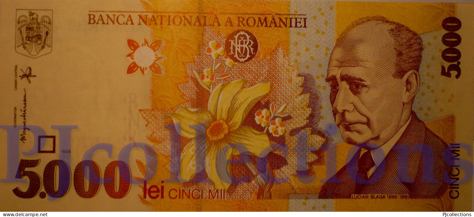 ROMANIA 5000 LEI 1998 PICK 107a UNC - Romania