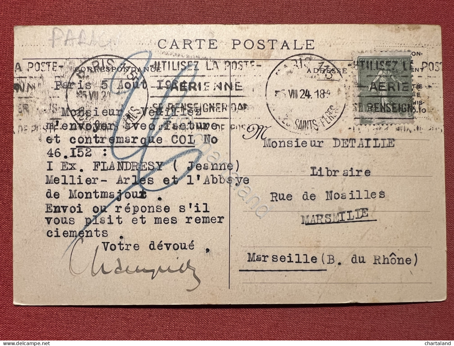 Cartolina - Librairie Ancienne Edoardo Champion - Paris - Quai Malaquais - 1924 - Non Classificati