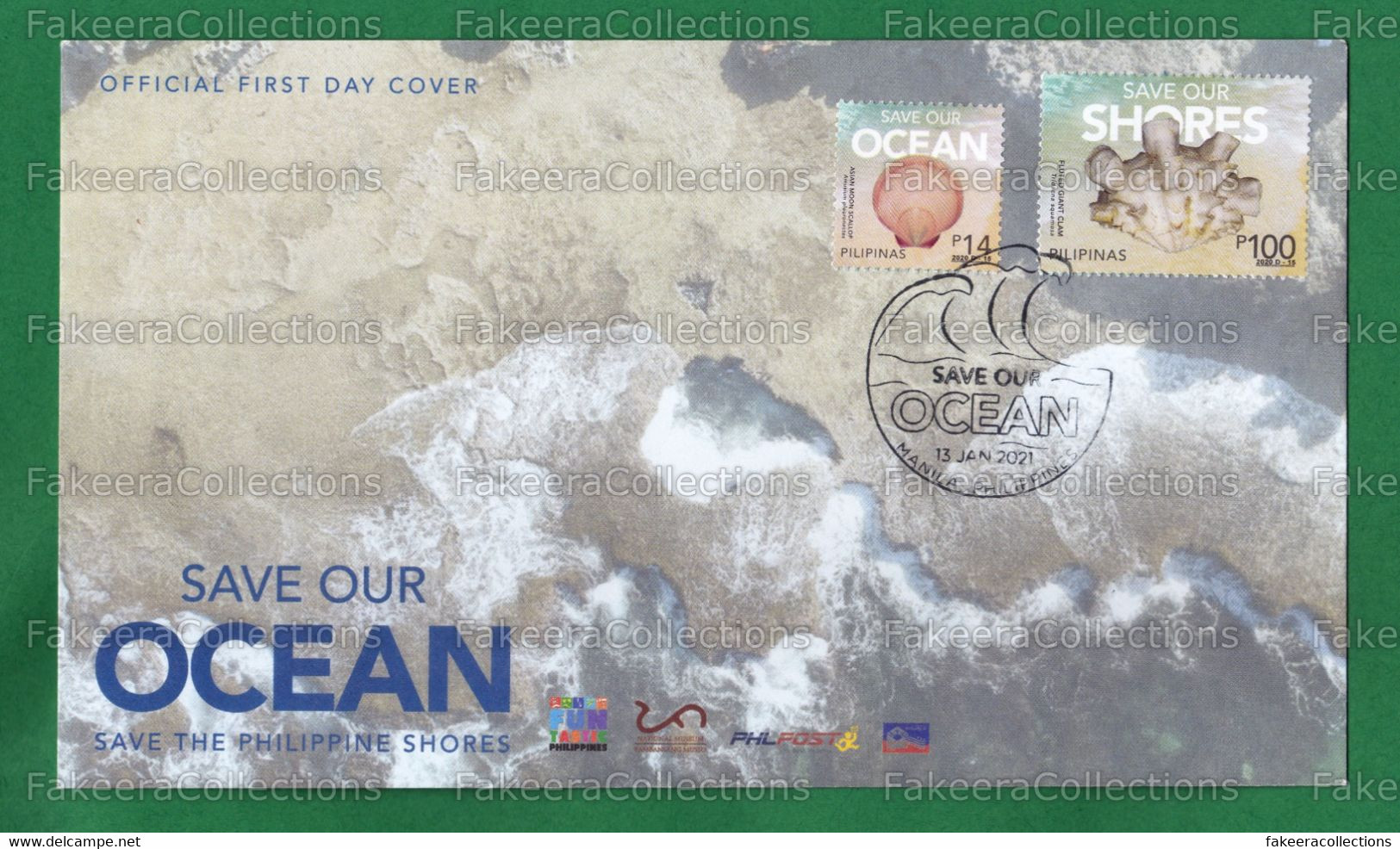 PHILIPPINES 2021 PHILIPPINEN FILIPINAS PILIPINAS フィリピン - SAVE OUR SHORES & OCEAN 2v FDC MNH - Sea Shells, Marine, Defini - Philippines