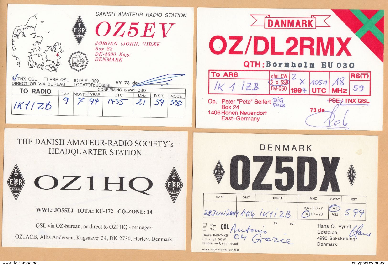 Danimarca, Denmark, Lot 15 QSL Radio Cards - Radio Amateur