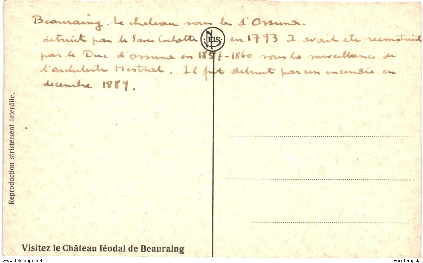 CPA Carte Postale Belgique Beauraing Château Féodal  De 1857-1889 VM78650 - Beauraing