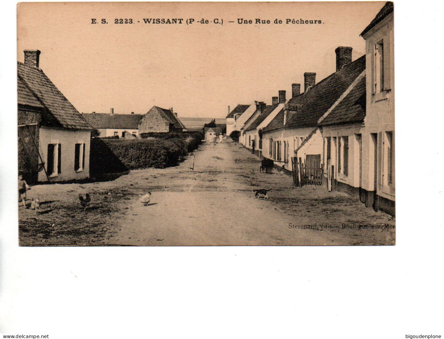 CP WISSANT (Pas De Calais) Une Rue De Pêcheurs - Wissant