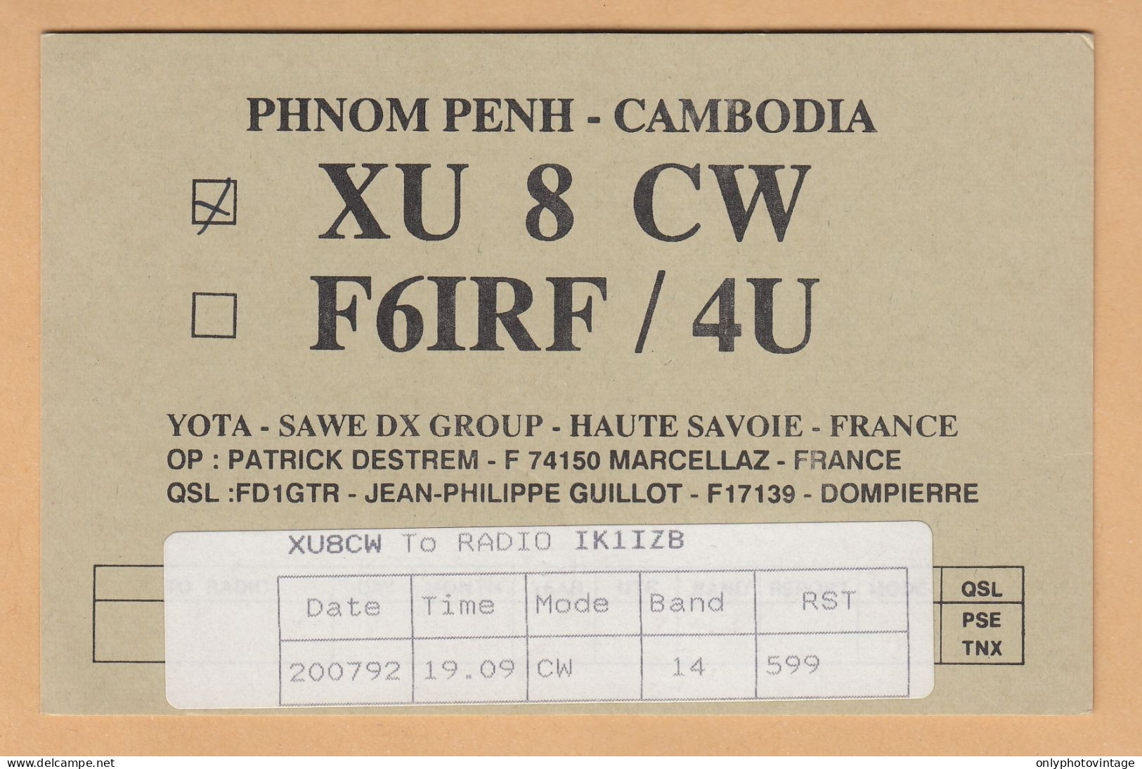 Cambogia, Cambodia, Lot 9 QSL Radio Cards - Radio Amateur