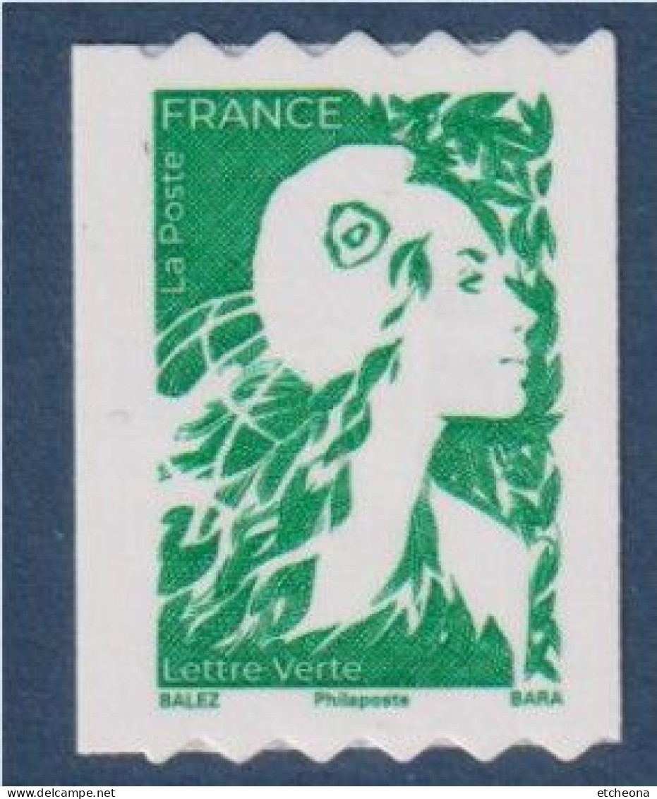 Marianne De L'Avenir Lettre Verte De Roulette Adhésif N°187 Au Verso, Sans Rupture Phosphore - 2023-... Marianne De L’avenir