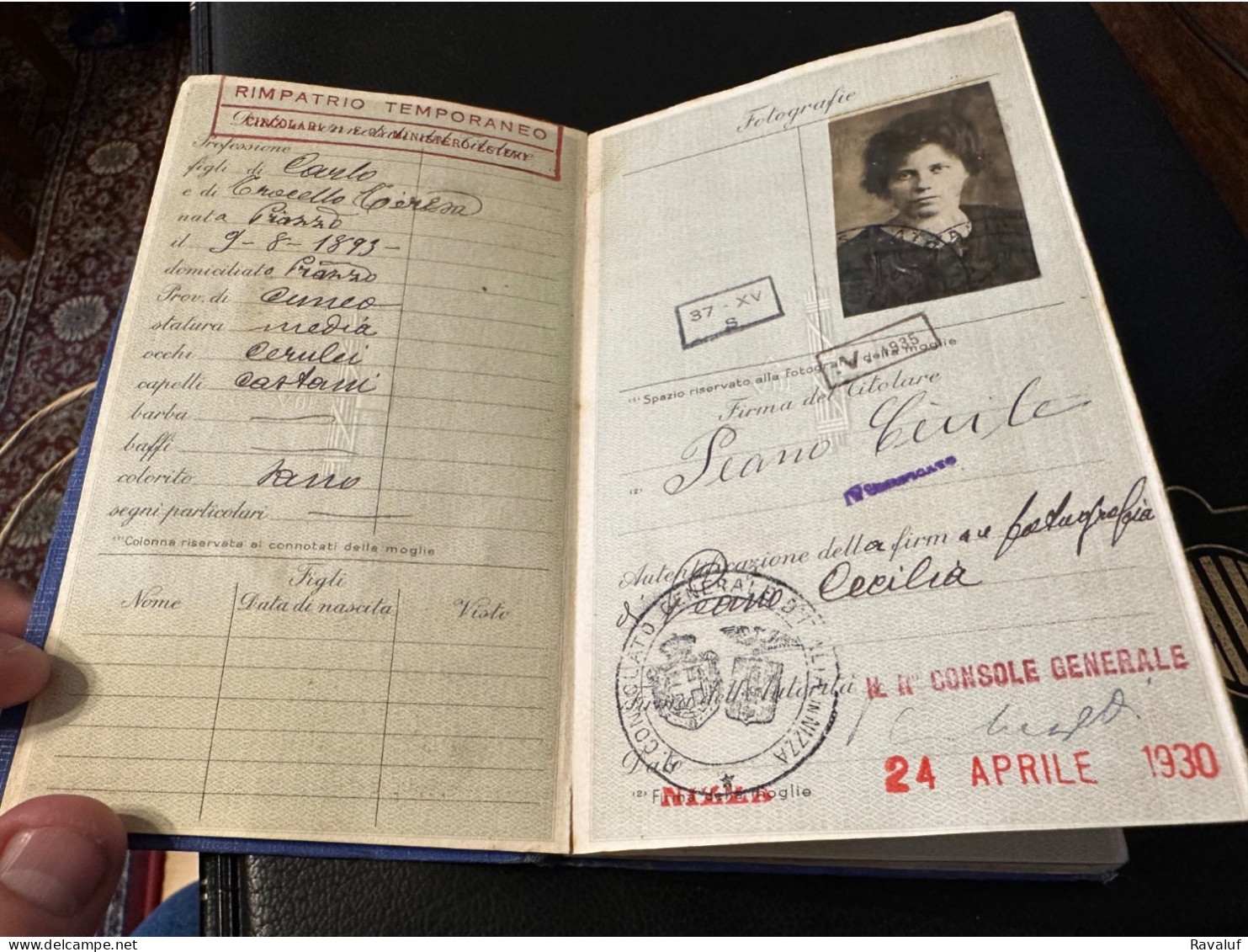 Italy, Kingdom, Travel Passport Issued By Nizza Consulate - Collections