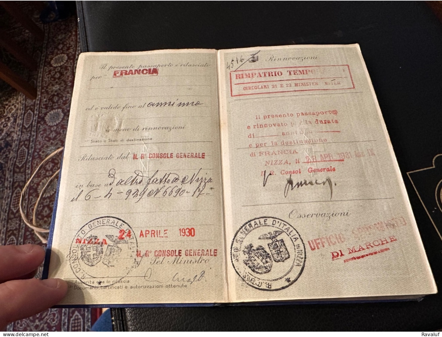 Italy, Kingdom, Travel Passport Issued By Nizza Consulate - Collections