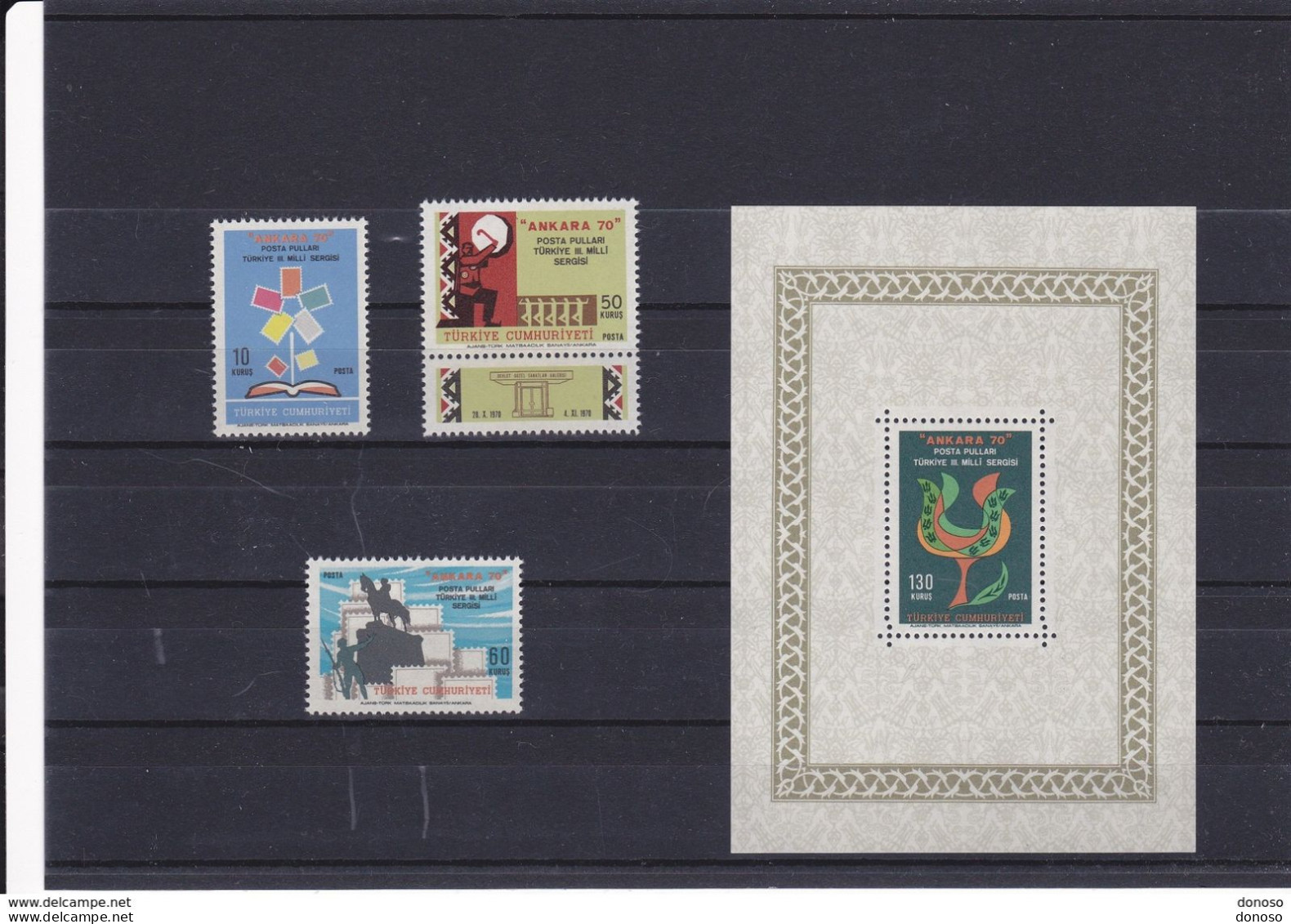 TURQUIE 1970 ANKARA 70 Yvert 1970-1972 + BF 15 NEUF** MNH Cote : 5,25 Euros - Ongebruikt