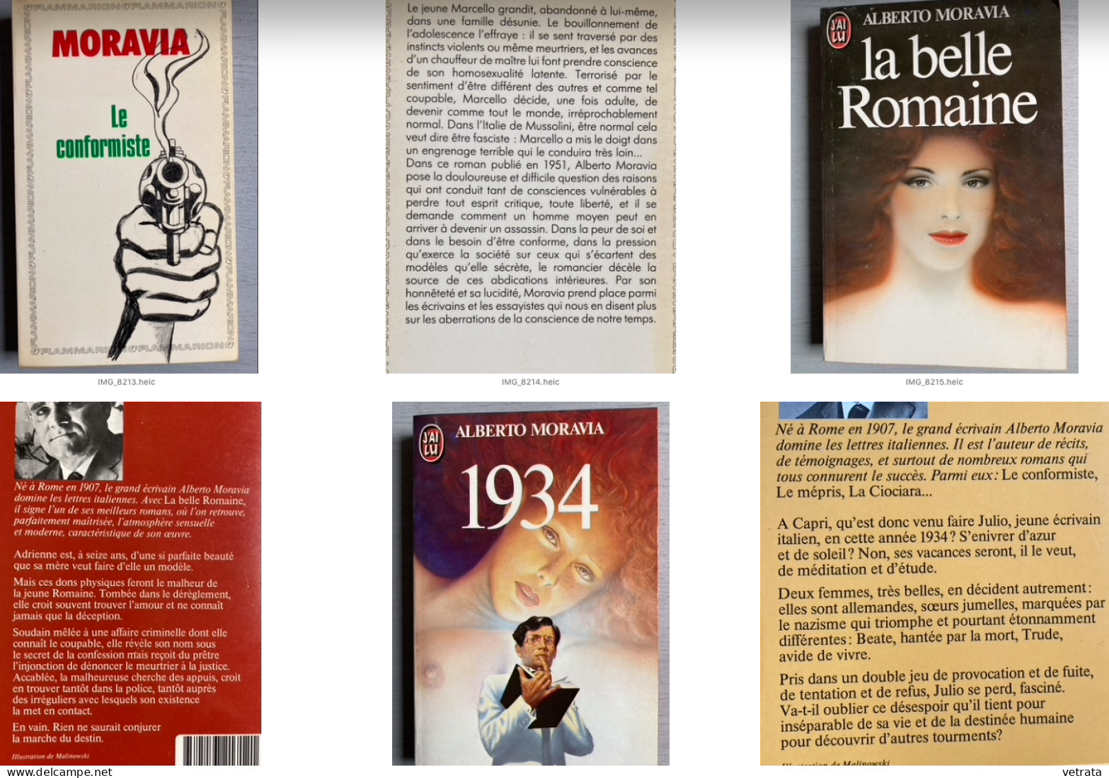 Alberto Moravia : 8 Livres (2 Grands Formats & 6 Collection De Poche, J’ai Lu & Garnier Flammarion) = L’homme Qui Regard - Lotti E Stock Libri