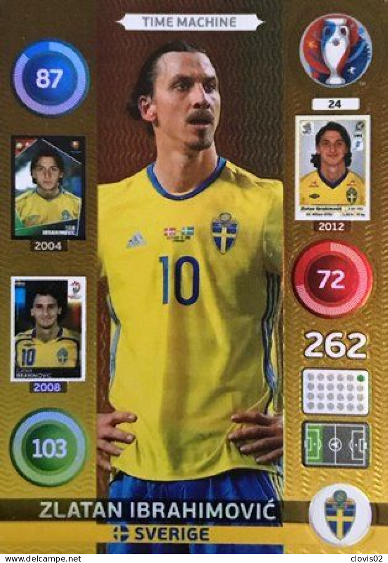 24 Zlatan Ibrahimović - Sweden - Panini Adrenalyn XL UEFA Euro 2016 Carte Football - Trading Cards