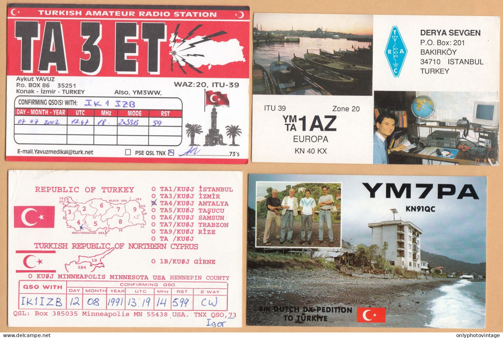 Turchia, Turkey, Lot 11 QSL Radio Cards - Radio Amateur