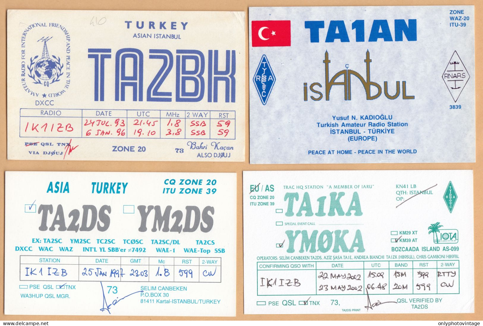 Turchia, Turkey, Lot 11 QSL Radio Cards - Radio Amateur