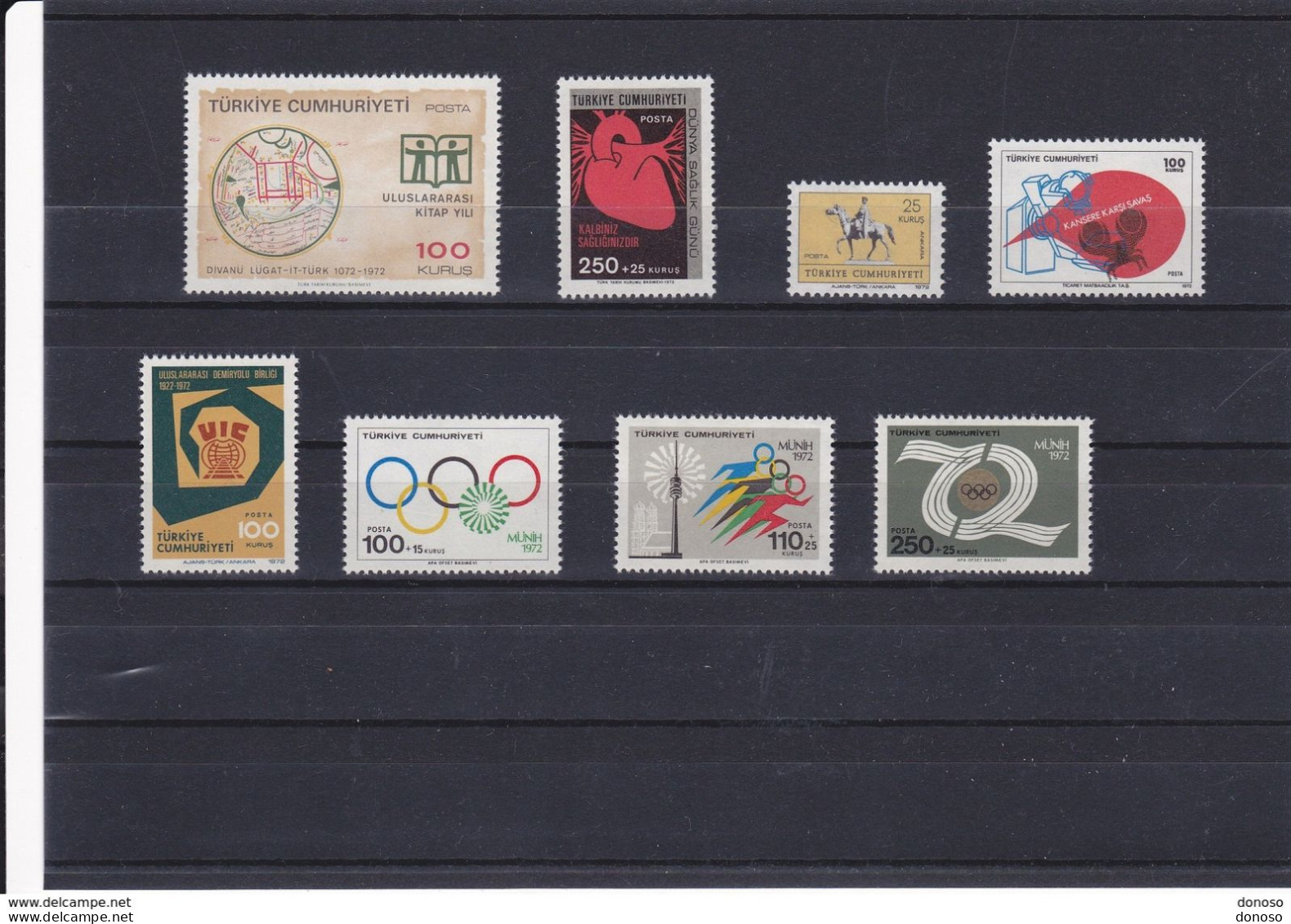 TURQUIE 1972 Yvert 2020 + 2023 + 2028 + 2035-2037 + 2039 + 2048 NEUF** MNH Cote : 6,25 Euros - Unused Stamps