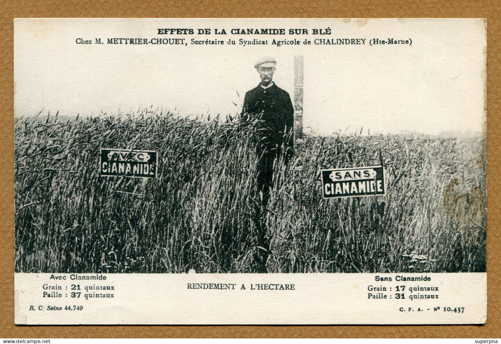 CHALINDREY  (52) : " Chez METTRIER-CHOUET, Secrétaire Du Syndicat Agricole " - Chalindrey