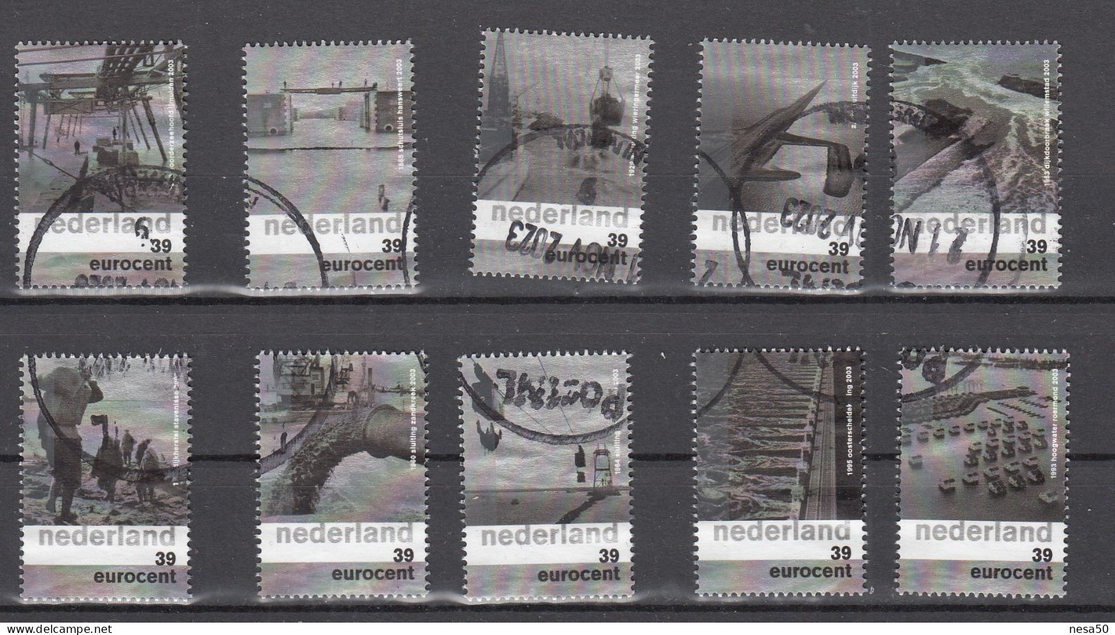 Nederland 2003 Nvph Nr 2152 - 2161, Mi Nr 2086 - 2095, Nederland En Het Water, Gestempeld, Compleet - Gebruikt