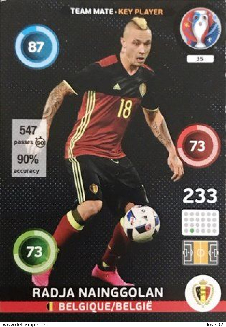 35 Radja Nainggolan - Belgium - Panini Adrenalyn XL UEFA Euro 2016 Carte Football - Trading Cards