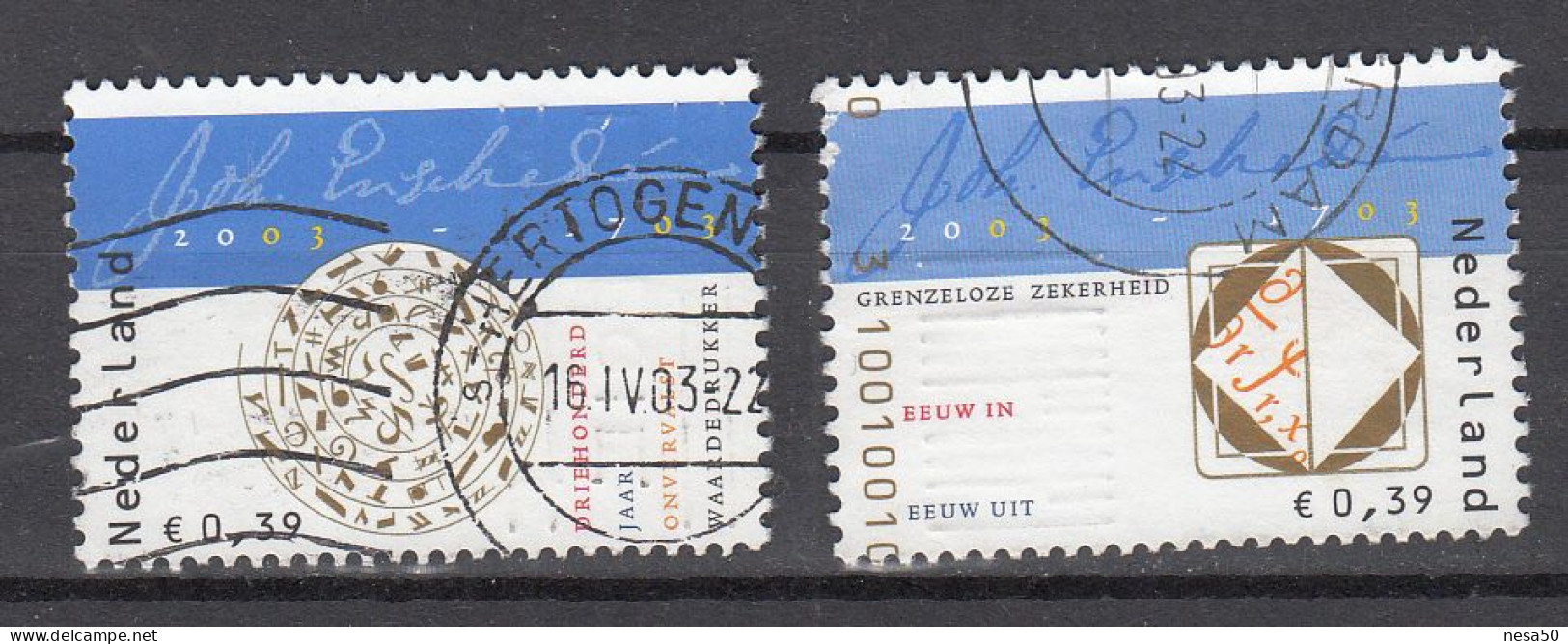 Nederland 2003 Nvph Nr 2162 - 2163 , Mi Nr 2096  - 2097 John  Enschede, Techniek Van Het Drukken - Used Stamps