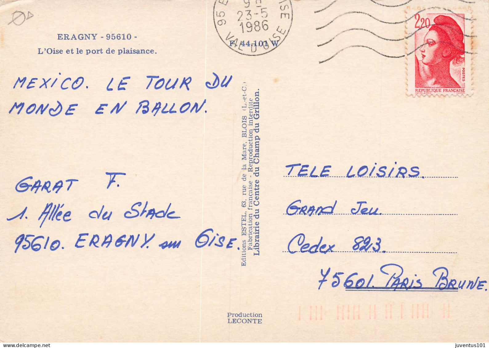 CPSM Eragny-L'Oise Et Le Port De Plaisance-Timbre-RARE       L2749 - Eragny