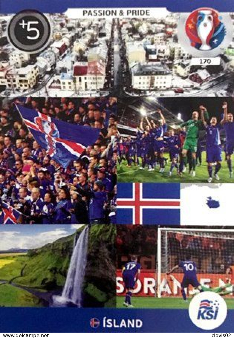 170 Passion & Pride - Iceland - Panini Adrenalyn XL UEFA Euro 2016 Carte Football - Trading Cards