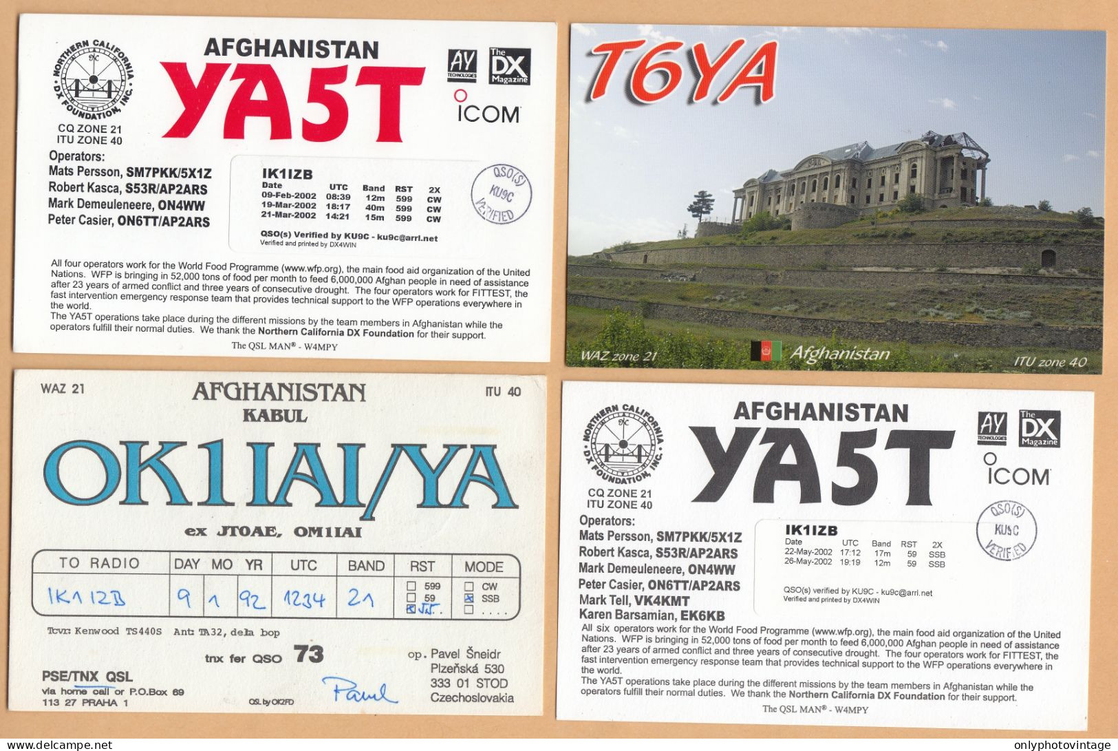 Afghanistan, Lot 8 QSL Radio Cards - Radio Amateur