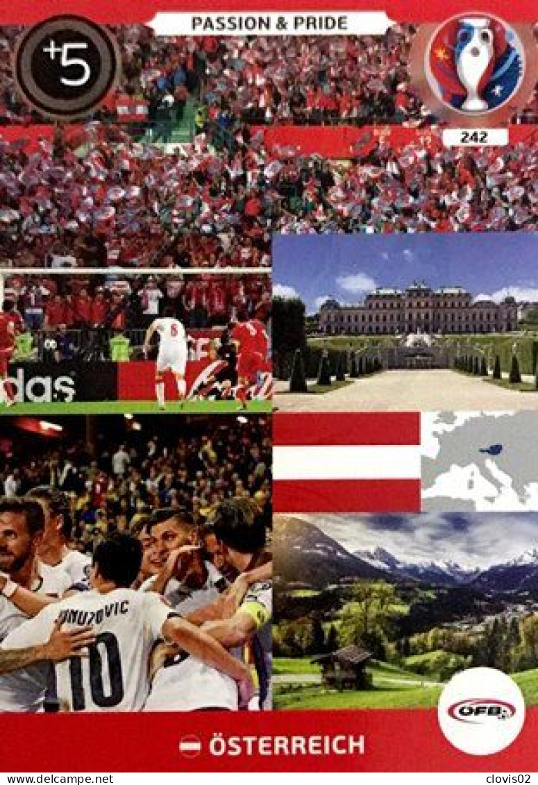 242 Passion & Pride - Austria - Panini Adrenalyn XL UEFA Euro 2016 Carte Football - Trading Cards