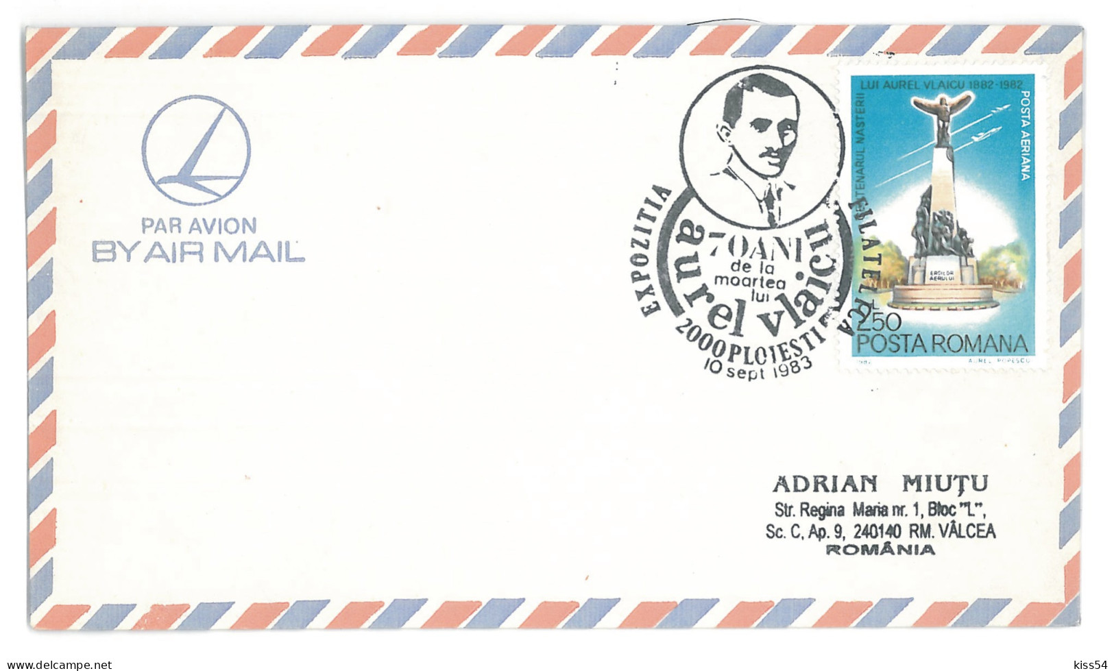 COV 30 - 288 AIRPLANE, Romania - Cover - Used - 1983 - Lettres & Documents