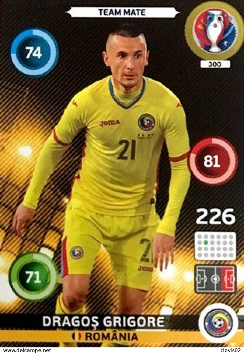 300 Dragoș Grigore - Romania - Panini Adrenalyn XL UEFA Euro 2016 Carte Football - Trading Cards
