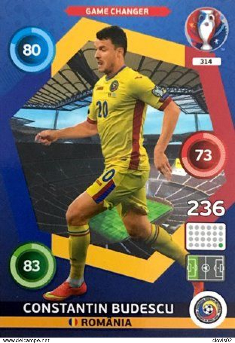 314 Constantin Budescu - Romania - Panini Adrenalyn XL UEFA Euro 2016 Carte Football - Trading Cards