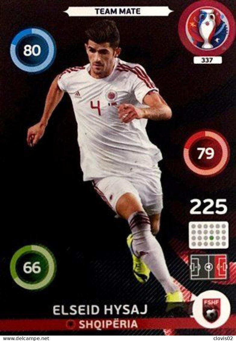 337 Elseid Hysaj - Albania - Panini Adrenalyn XL UEFA Euro 2016 Carte Football - Trading Cards