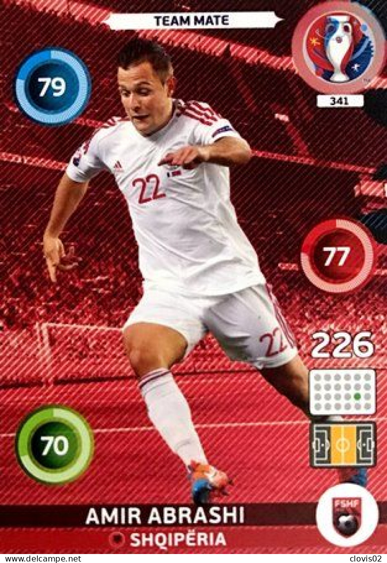 341 Amir Abrashi - Albania - Panini Adrenalyn XL UEFA Euro 2016 Carte Football - Trading Cards
