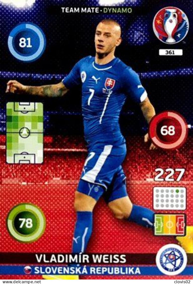 361 Vladimír Weiss - Slovakia - Panini Adrenalyn XL UEFA Euro 2016 Carte Football - Trading Cards