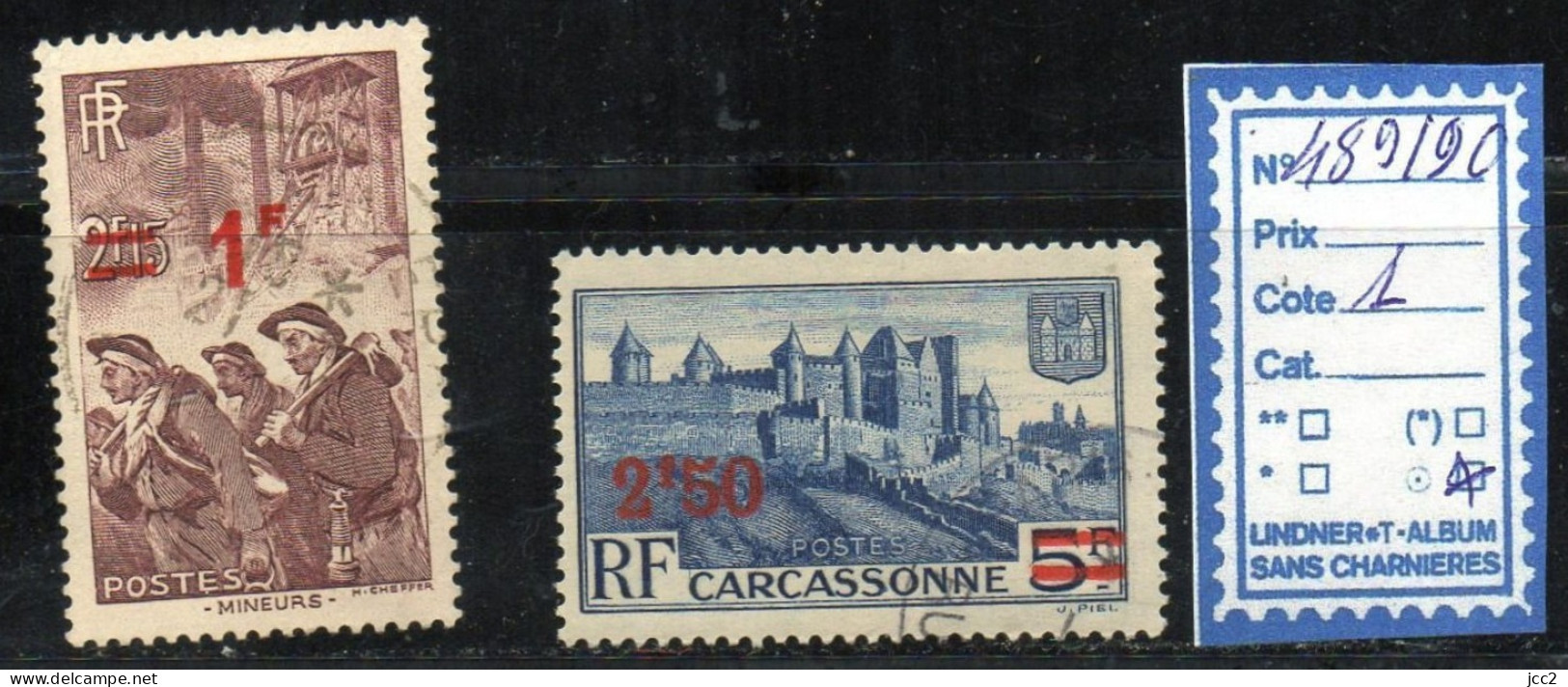 FRANCE OBLITERE - N° 489/90 - Used Stamps