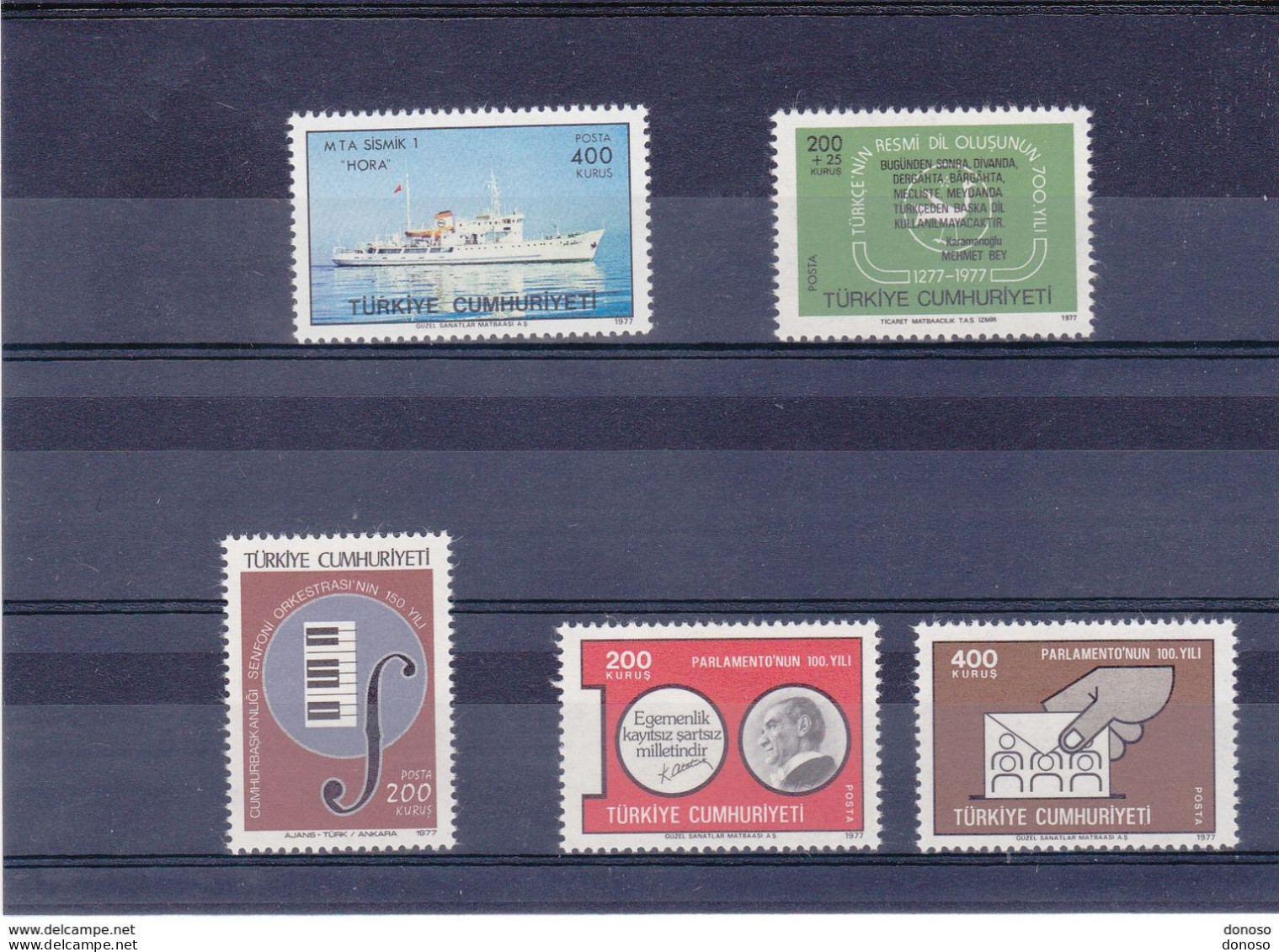 TURQUIE 1977  Yvert 2180-2183 + 2186 NEUF** MNH Cote : 4,60 Euros - Unused Stamps