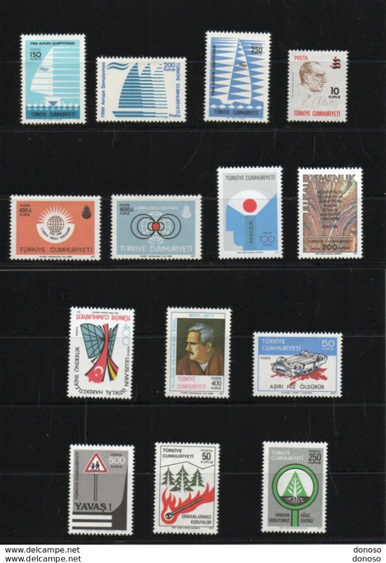 TURQUIE 1977  Yvert 2194-2207 NEUF** MNH Cote : 9,40 Euros - Unused Stamps