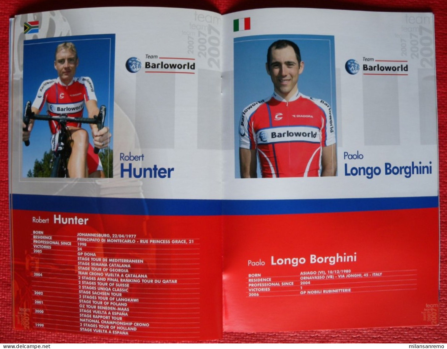 CYCLISME: CYCLISTE : LIVRET DE PRESENTATION EQUIPE BARLOWORLD 2007 - Cyclisme