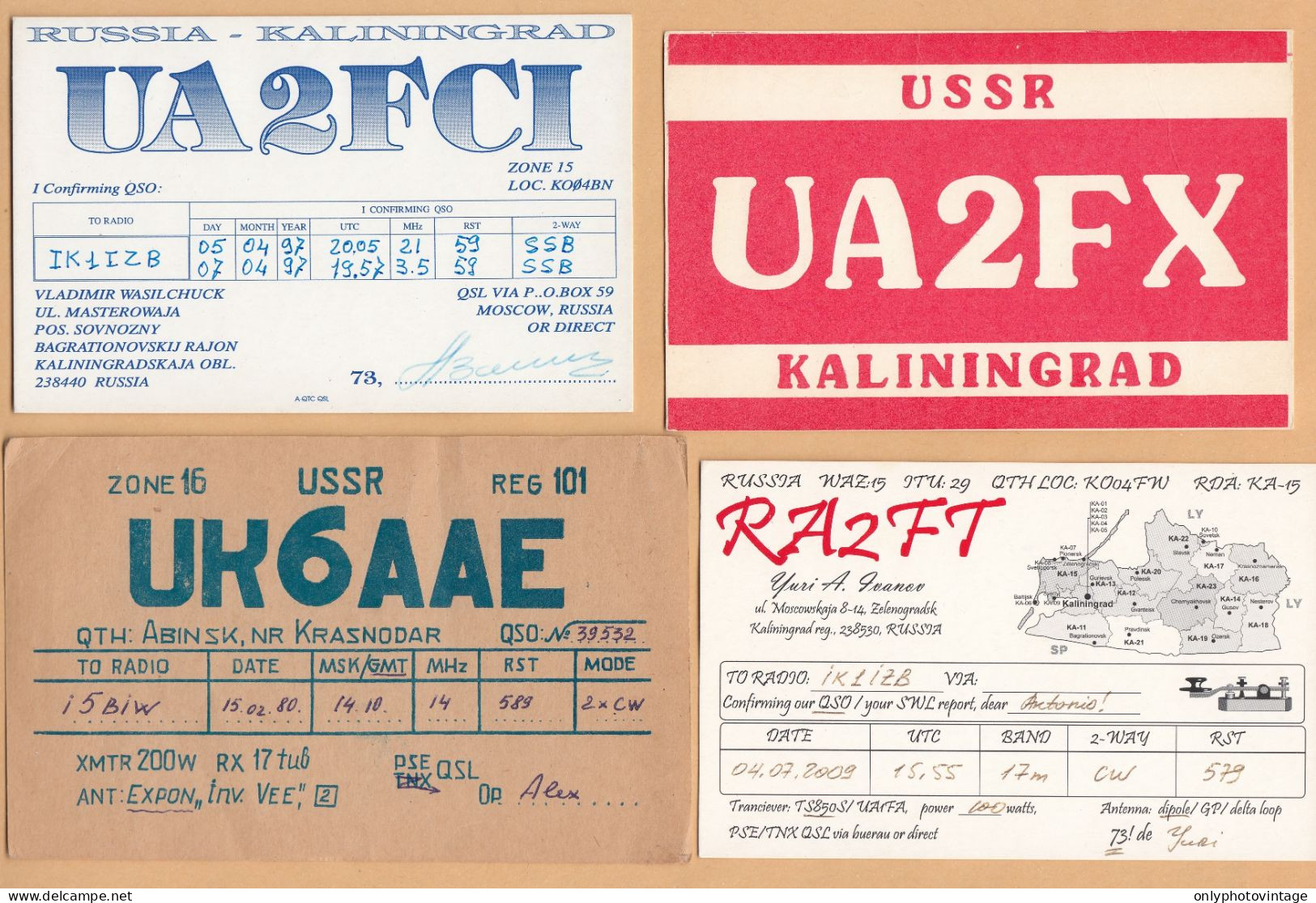 Russia, USSR, Lot 17 QSL Radio Cards - Radio Amateur