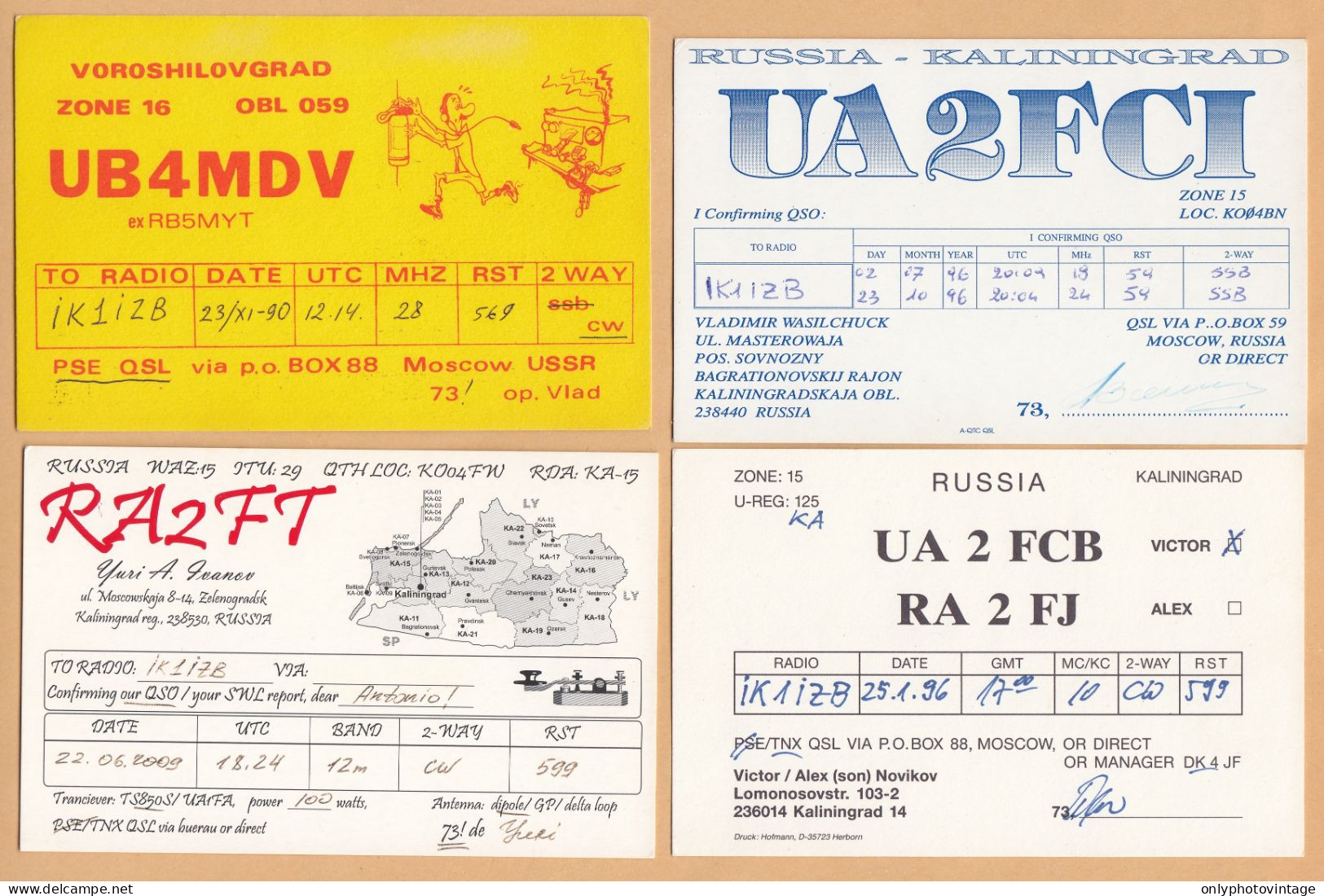 Russia, USSR, Lot 17 QSL Radio Cards - Radio Amateur